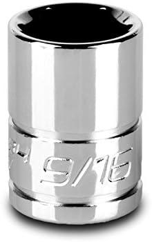 Capri Tools 9/16-Inch Shallow Socket, 3/8-Inch Drive, 6-Point, SAE