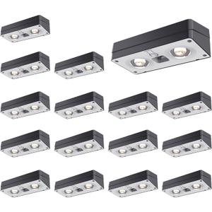 Solar Fence Lights 16 Pack, 50 Lumens Outdoor Solar Lights with 12 Modes RGB Color Glow LEDWaterproof, Solar Lights for Patio, Backyard, Deck, Fence, Railing (Black)