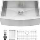 Kichae 33 Inch Farmer Sink - 33 x 20 Farmhouse Sink Stainless Steel 16 Gauge Single Bowl Apron Front Farm Style Basin