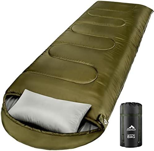MEREZA 0 Degree Winter Sleeping Bag with Pillow, Cold Weather Sleeping Bag for 4 Season Camping Hiking Backpacking Sleeping Bags for Big and Tall