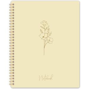 Spiral Notebook - College Ruled Notebook, Notebook Journal, 8.5'' x 10.5'', 55 Sheets/110 Pages, Journal for Women, Journal with Spiral Bound, Inner Pocket, Notebook for Office/School/Home - Beige