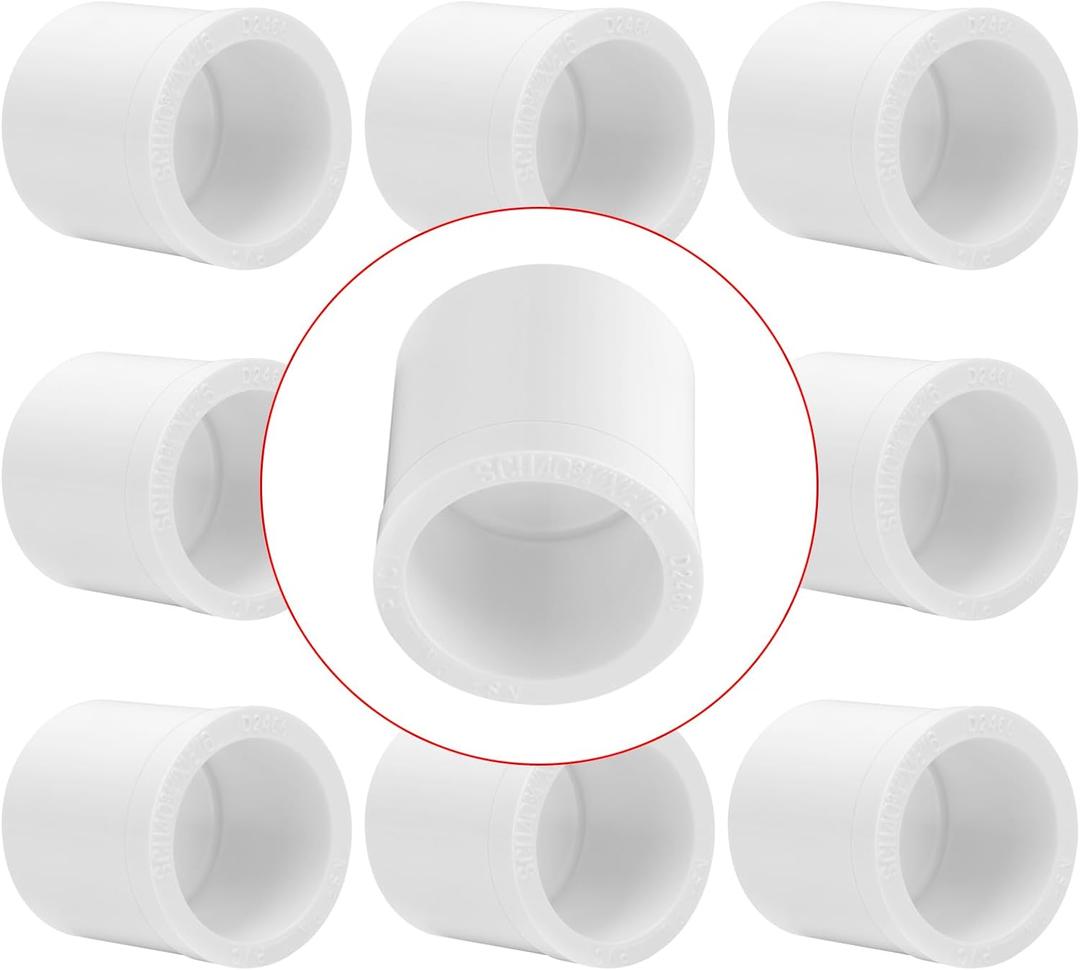 10Pack 3/4"x 1/2" PVC DWV Reducing Bush Adapter Pipe Fitting SCH40 PVC Reducer Bushing (Socket x Socket) PVC Pipe Reducing Bushing Fitting for Home Sewer Plumbing