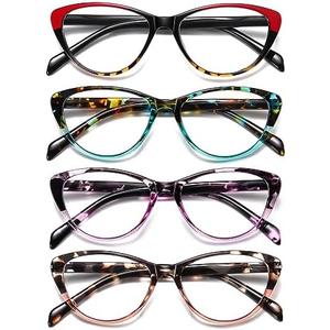 SOCTICK Cat Eye Reading Glasses for Women Blue Light Blocking,Readers for Women 2.0 with Comfort Spring Hinges,Fashion Designer Ladies Eyeglasses, (3 Pack)