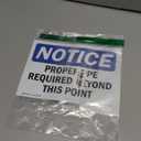 (2 Pack) Proper PPE Required Beyond This Point OSHA Notice Sign 10 Inch X 7 Inch Vinyl Label Decal Sticker Weather Resistant, UV Protected for Workplace, Business, Construction Site, Made in the USA