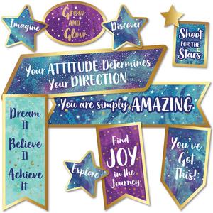 Carson Dellosa Galaxy Motivational Signs Mini Bulletin Board Set