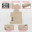 IKON MOTORSPORTS, Floor Mats Compatible with 2006-2011 Honda Civic Coupe & Sedan, Beige Latex Rubber Custom Fit All Weather Easy Clean Interior Car Carpets Full Set 3 Pieces