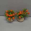 Fuxdre Fake Plants Small with 2 Pack, The Goleden Ball Flower for Bathroom Shelf Decor, Decorative Plants for Home Living Room Office Bedroom Table Tray Shelve Farmhouse Decor Indoor(Orange)