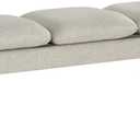 OSP Home Furnishings Amanda Mid-Century Modern Upholstered Bench with Solid Wood Tapered Legs, 54-inches, Linen Fabric