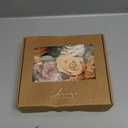Ling's Moment Fake Flowers Box, Artificial Faux Greenery Stems Silk Roses Foam Tulips for Wedding Bouquets Centerpieces Table Decorations Backyard Floral Arrangement, Apricot & Peach, Mini Combo