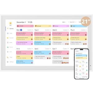 Dragon Touch 21.5" Digital Calendar Chore Chart  1080P Full HD Interactive Touchscreen, Smart Family Planner, Hearth Display Digital Calendar Wall & Desk Mountable for Seamless Scheduling