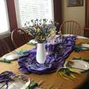 Mardi Gras Table Decor, 20 Pack Glitter Berry Stems Mardi Gras Decorations for Tree, Artificial Flowers Mardi Gras Picks for Wreath, Mardi Gras Tree Ornaments, Mardi Gras Gifts