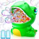 JOYIN Dinosaur Bubble Machine, Bubble Machine Gun Blower with Solutions for Kids, Summer Outdoor Indoor Toy, Dinosaur Party Favor, Kids Birthday Gift (Green)