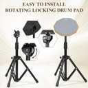 Drum Practice Pad Snare Drum Stand Set 12 In With Double Sided Silent Drum Pad, Drum sticks,Carrying Bag Adjustable Stand (Grey) (Gray)