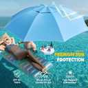 Floating Pool Umbrella with Weighted Base & Cup Holders,Adjustable In Pool Umbrella for Inside of Pool,Portable UV Sun Shade & Floating Table for Swimming Pool,Beach,Lake,Blue