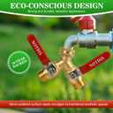 Hose Splitter 2 Way Heavy Duty Brass Garden Hose Splitter with 304 Stainless Steel Long Handle Outdoor Full Flow Hose Splitter Connector,Y Valve 3/4 Inch GHT Thread