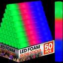 YixangDD 50 PCS LED Foam Glow Sticks, Foam Light up Sticks Bulk with 3 Modes Colorful Flashing, Glow in the Dark Party Supplies for Parties, Wedding, Birthday, Concert, Festivals, Raves