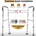 Toilet Safety Rails for Seniors, Adjustable Toilet Safety Frame Handles Fits Most Toilets, Mothers Day Gifts for Handicap and Disabled Seniors Elderly, Foldable, Safe Weight Capacity of 330 lbs(150KG)