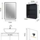 16x24 Inch LED Medicine Cabinet Mirror for Bathroom, Wall Mounted or Recessed Medicine Cabinet with Lights and Mirror, Full Metal, Stable & Removable 2 Shelves, Dimmable 3 Lighting Colors, Black