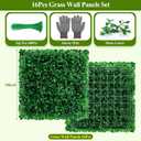 16 Pcs 10" X 10" Artificial Grass Wall Panels, UV-Resistant Fake Boxwood Panels Faux Green Grass Wall Greenery for Indoor Outdoor Patio Balcony Office Privacy Fence Wedding Party Photo Backdrop Decor