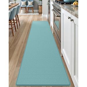 DEXI Kitchen Floor Mats Cushioned Anti Fatigue, 17x95, Long Standing Runner Rug Waterproof, Comfort Memory Foam Padded for Front Sink Laundry, Turquoise