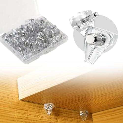 30 Pcs Cabinet Shelf Pegs for Shelves, 5mm Shelf Pins Holders, Clear Shelf Support Pegs, Adjustable Shelf Brackets, Kitchen Cabinet Shelf Clips for Furniture & Closet Bookshelf Kit (30 Pieces, 5mm)