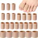 Blulu 24 Pieces Toe Tubes 0.98 Inches Cushion Tube Corn Pads for Toes Sleeves Soft Gel Protectors for Cushions Corns Blisters Calluses 3 Size(Skin Color, Assorted Sizes)