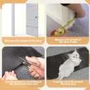 Carpet Protector for Pets Cat Carpet Protector for Doorway, Anti Scratch Under Door Cat Scratch Protector Mat, Easy to Cut Plastic Stopper (Black, 3.6FT-2pack)