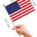 30Pcs 5x8 Inch Small American Flags on Stick US Wood Stick Flags with Kid-safe Spear Top American Flags for Outside 5x8 Memorial Day, 4th of July Independence Day Decorations Veterans Parades