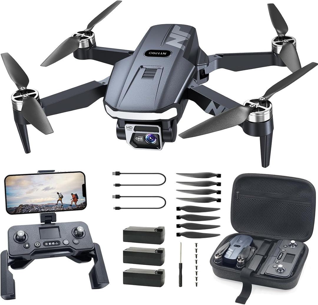 N11 PRO GPS Drone with Camera for Adults 4K UHD, 90 Min Long Flight Time, Auto Return, Follow Me, Long Control Range, Brushless Motor, 5G FPV RC Quadcopter for Beginners (Radiant Amber Tones Haze Wraps Horizon Luxurious Radiant Silver)