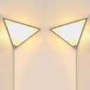 Corner Lights for Living Room, 2 Pack Corner Light with Switch, Plug in Ceiling Light with Acrylic White Shade, Modern Triangle Lights for Wall, Corner Lights for Bedroom, Office, Apartments (E26-2 Pack)