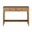 Mid Century Wood Console Table with Drawers, Walnut 30Hx44Wx18D