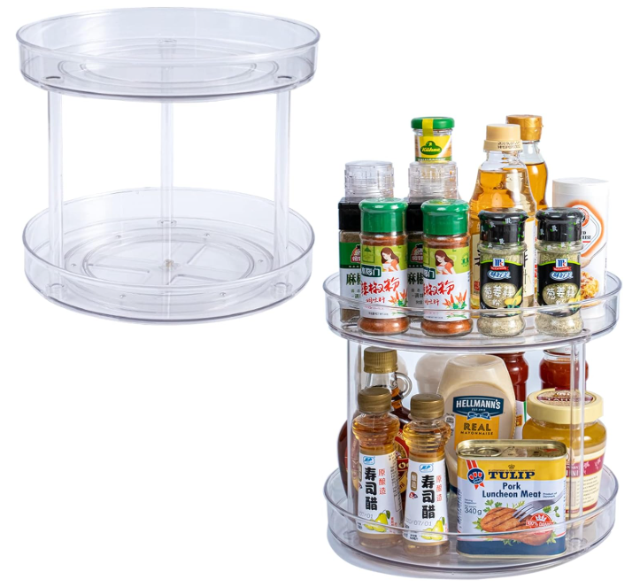 9.2'' Double-deck rotary disk Spice Rack for Cabinet