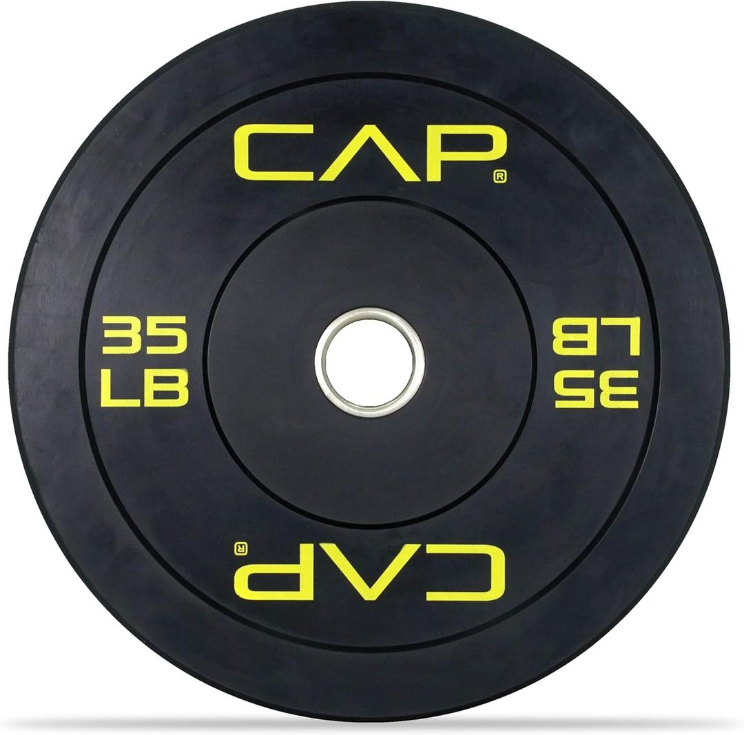 CAP Barbell Rubber Olympic Bumper Plate | Multiple Options/Colors (35lbs - Single)