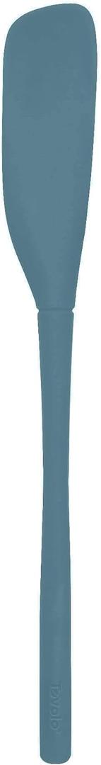 Tovolo Silicone Jar Spatula Long Handled Rubber Scraping Scooping Tool for Peanut Butter Jam Jelly Jars Blenders, Extra Long Flex Core Silicone Jar Scraper Dishwasher Safe BPA Free, Blue Slate