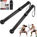Weighted Ropeless Battle Ropes, Heavy Duty Portable Cordless Battle Ropes for Home Gym with Poster, Workout Exercise Rope for Strength Building, HIIT and Low-Impact Aerobic Training for Men & Women (1.61lb-Black)