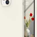 DOMAVER for iPhone 14 Plus Case, Phone Case for iPhone 14 Plus Liquid Silicone Soft Gel Rubber Microfiber Lining Cushion Cover Shockproof Protective -White