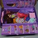 65Pcs Doll Clothes and Accessories with Doll Closet for 11.5 Inch Doll Dress up Set with 1 Doll Fashion Dresses Outfits Tops and Pants Shoe Rack Bags Gift Toy for Girls 4 5 6 7 8 9 10 Years