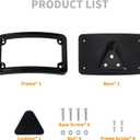 Curved Laydown License Plate Mount Frame Compatible with Harley 3 Hole Rear Fender Mount Replacement for 3148 (Black)