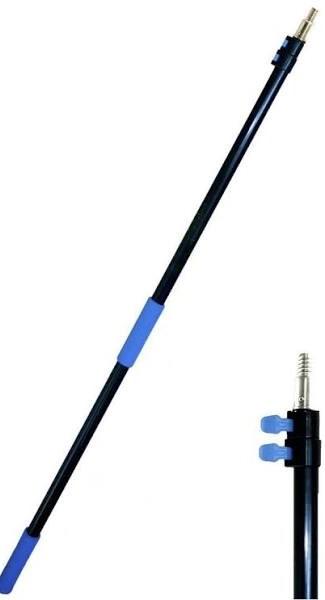 Telescopic Extension Pole with Hand Grip, 12 ft, Aluminium, 1.5 lbs, Blue