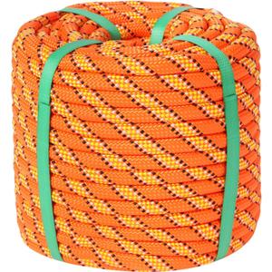 Arborist Rigging Rope - 1/2" x 200ft 48 Strand Braid Bull Rope (9,000 lbs MBS) for Tree Removal, Limb Lowering - Static Line Hoisting Utility Rope (Orange)