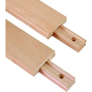 2 PCS Wax Coated 18 Inches Wood Drawer Slide, Classic Traditional Wood Center Guide Track