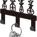 Vase Flowers Metal Key Holder for Wall Cookware Mini Key Hook Organizer Rack Key Hangers Wall Decorative with 3 Hooks for Entryway Front Door Hallway Kitchen Office Bag Clothes Key Hanging