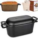 3.6QT Oval Dutch Oven for Bread Baking - Pre-Seasoned Cast Iron Sourdough Bread Pan with Lid