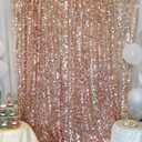 Big Sequin Backdrop Curtains,9x8FT Shimmer Sequin Fabric Photography,Rose Gold Photo Backdrop 1 Panel Shimmer Wall Backdrop for Wedding Party Decoration(Rose Gold)