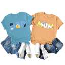 Mom and Dad Shirts Pink Birthday Girl Matching Family Shirt Cute Birthday Party Tee Casual Letter Graphic Top (Medium, Orange)