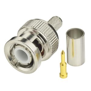 Eightwood 10pcs 50 Ohm BNC Crimp Male Connector for RG58 RG142 LMR195 Cable (BNC male)