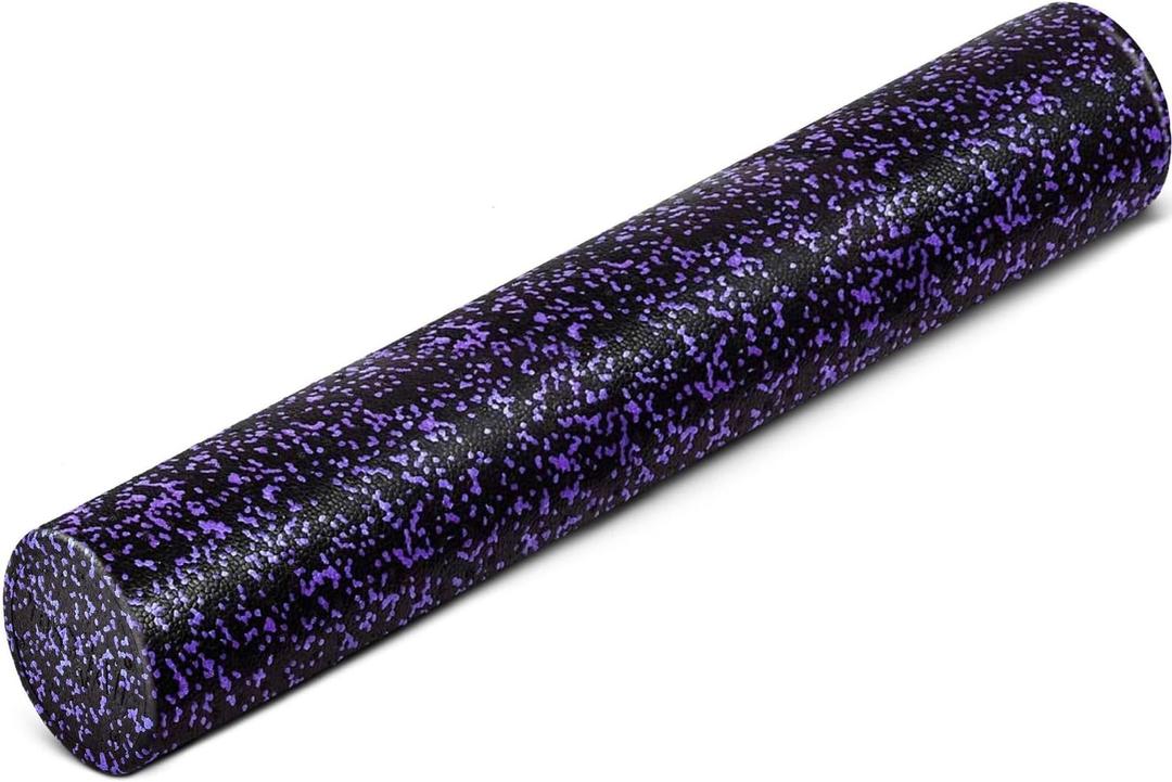 Yes4All High-Density EPP Round Back Roller Foam, Exercise Foam Roller for Yoga, Pilates & Stretching - 12, 18, 24, 36 inch (Purple Speckled)
