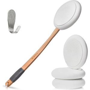 Toem Lotion Applicator For Back | Easy Reach | Lotion | Cream | Sunscreen | Self Tanner | For All Skin Types | Includes 1 Applicator Handle, 4 Pads & 1 Hook (4 Pads)