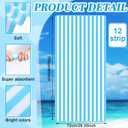 Preboun 12 Pcs Striped Beach Towels Bulk Oversized Pool Quick to Dry Bath Striped Towel for Hotel, Spa Hot Tub, Bath and Swim Summer, 28 x 60 Inches (Blue)