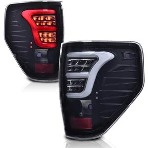 CHEDA LED Tail Lights Assembly Rear Parking Lamps Compatible with Ford F150 2009-2014 BL3Z13405B BL3Z13404B BL3Z13405AA BL3Z13404AA Smoky Lens(w/White Light Bar&Wire Harness) Pilotos Traseros Conjunto